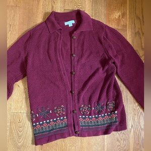 Red Grandma Cardigan Tradition